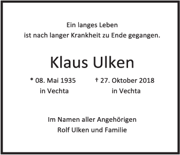 Anzeige von Klaus Ulken von OM-Medien