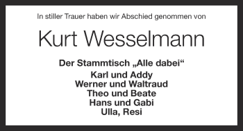 Anzeige von Kurt Wesselmann von OM-Medien