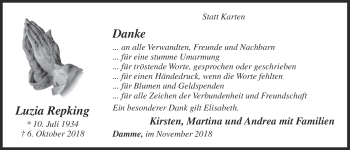 Anzeige von Luzia Repking von OM-Medien