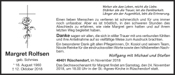 Anzeige von Margret Rolfsen von OM-Medien
