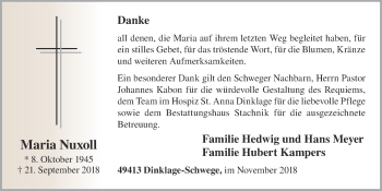 Anzeige von Maria Nuxoll von OM-Medien