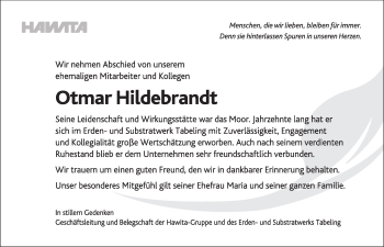 Anzeige von Otmar Hildebrandt von OM-Medien