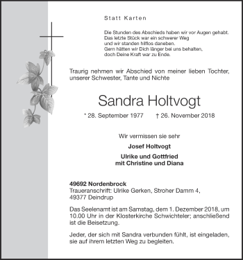 Anzeige von Sandra Holtvogt von OM-Medien