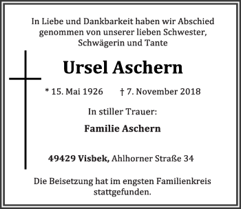 Anzeige von Ursel Aschern von OM-Medien
