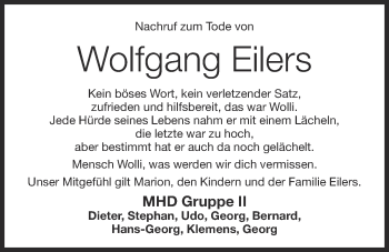 Anzeige von Wolfgang Eilers von OM-Medien