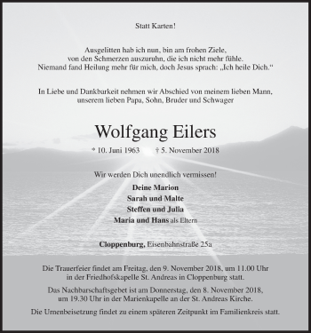 Anzeige von Wolfgang Eilers von OM-Medien