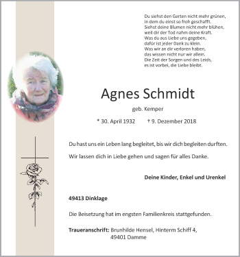 Anzeige von Agnes Schmidt von OM-Medien