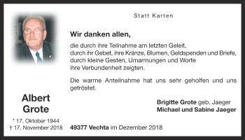 Anzeige von Albert Grote von OM-Medien