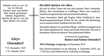 Anzeige von Aloys Ostendorf von OM-Medien