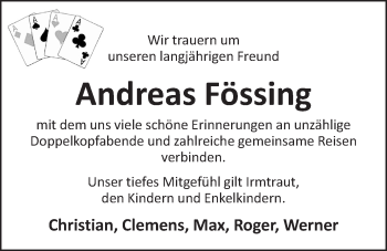 Anzeige von Andreas Fössing von OM-Medien