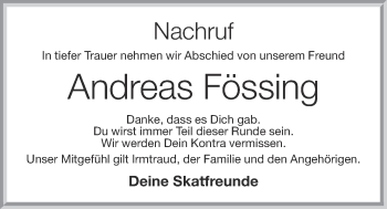 Anzeige von Andreas Fössing von OM-Medien