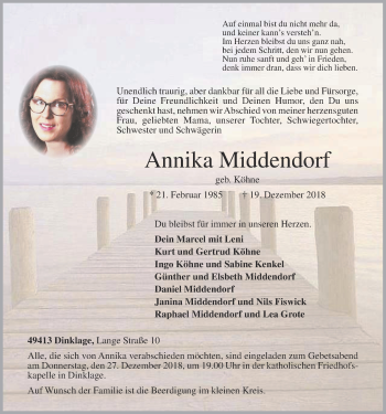 Anzeige von Annika Middendorf von OM-Medien