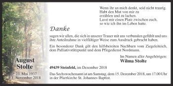 Anzeige von August Stolte von OM-Medien