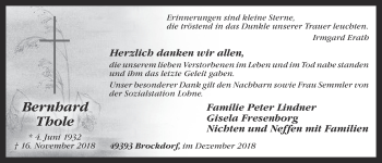 Anzeige von Bernhard Thole von OM-Medien