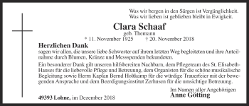 Anzeige von Clara Schaaf von OM-Medien