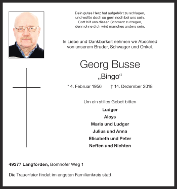 Anzeige von Georg Busse von OM-Medien