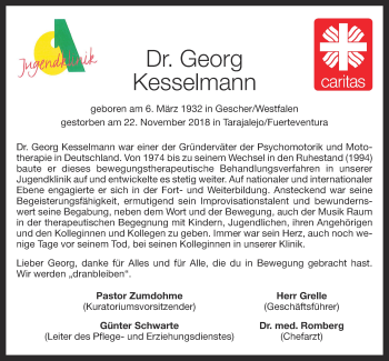 Anzeige von Georg Kesselmann von OM-Medien
