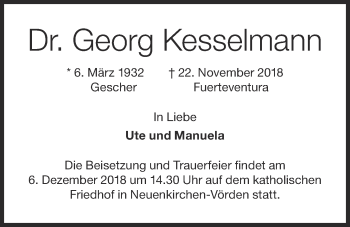 Anzeige von Georg Kesselmann von OM-Medien