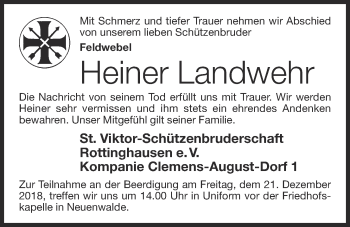 Anzeige von Heiner Landwehr von OM-Medien