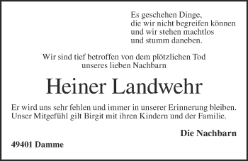 Anzeige von Heiner Landwehr von OM-Medien