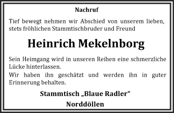Anzeige von Heinrich Mekelnborg von OM-Medien