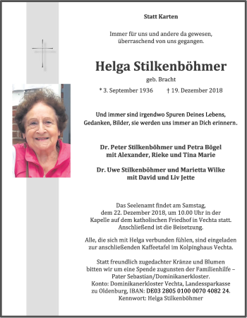 Anzeige von Helga Stilkenbloemer von OM-Medien