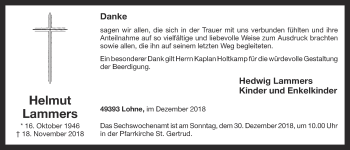 Anzeige von Helmut Lammers von OM-Medien
