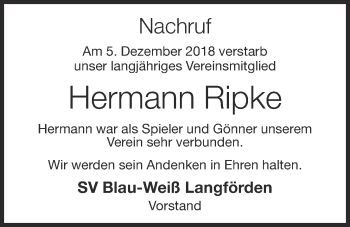 Anzeige von Hermann Ripke von OM-Medien