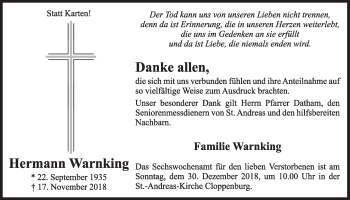 Anzeige von Hermann Warnking von OM-Medien