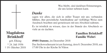 Anzeige von Magdalena Brinkhoff von OM-Medien