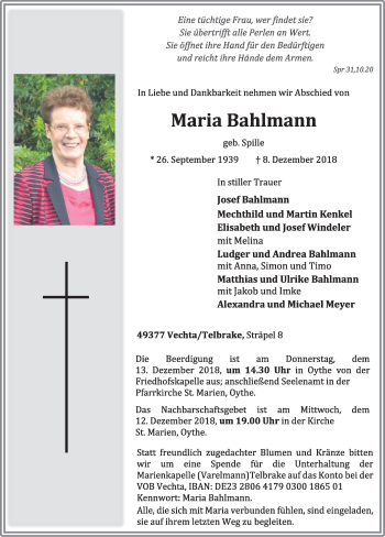 Anzeige von Maria Bahlmann von OM-Medien