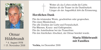 Anzeige von Otmar Hildebrandt von OM-Medien