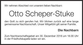Anzeige von Otto Scheper-Stuke von OM-Medien