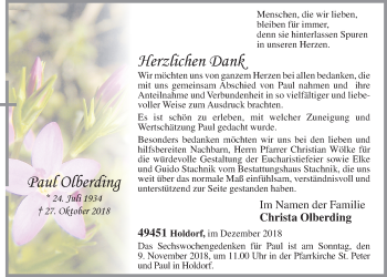 Anzeige von Paul Olberding von OM-Medien