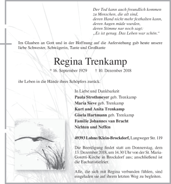 Anzeige von Regina Trenkamp von OM-Medien