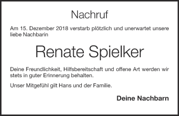 Anzeige von Renate Spielker von OM-Medien