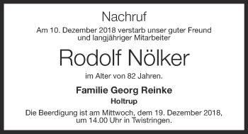 Anzeige von Rodolf Nölker von OM-Medien
