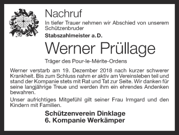 Anzeige von Werner Prüllage von OM-Medien