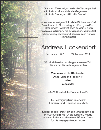 Anzeige von Andreas Höckendorf von OM-Medien