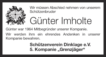 Anzeige von Günter Imholte von OM-Medien