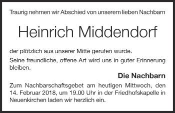 Anzeige von Heinrich Middendorf von OM-Medien