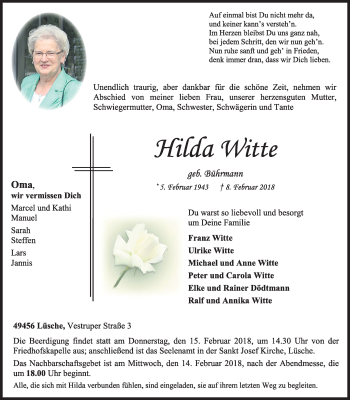 Anzeige von Hilda Witte von OM-Medien