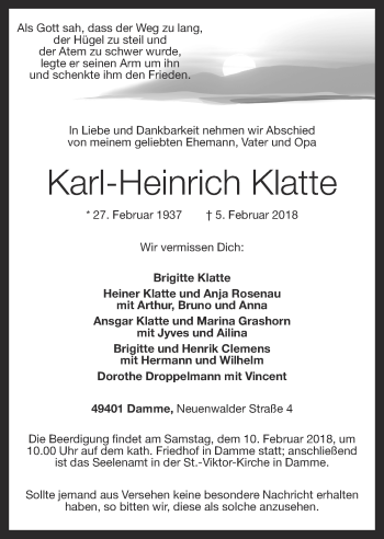 Anzeige von Karl-Heinrich Klatte von OM-Medien