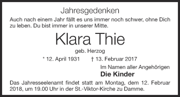 Anzeige von Klara Thie von OM-Medien