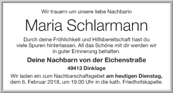 Anzeige von Maria Schlarmann von OM-Medien