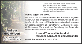 Anzeige von Andreas Höckendorf von OM-Medien