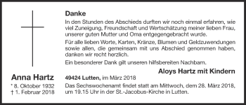 Anzeige von Anna Hartz von OM-Medien