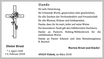 Anzeige von Dieter Brust von OM-Medien