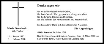 Anzeige von Maria Ossenbeck von OM-Medien