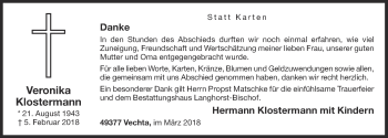 Anzeige von Veronika Klostermann von OM-Medien